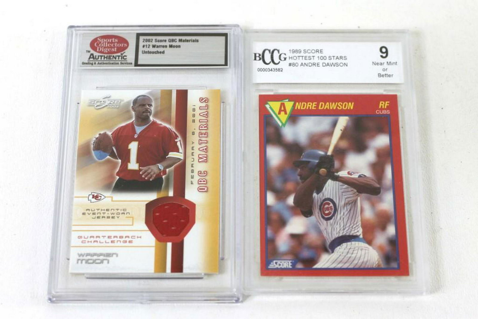 1989 Score Andre Dawson Graded 9 and 2002 Score Warren (1 of 2)