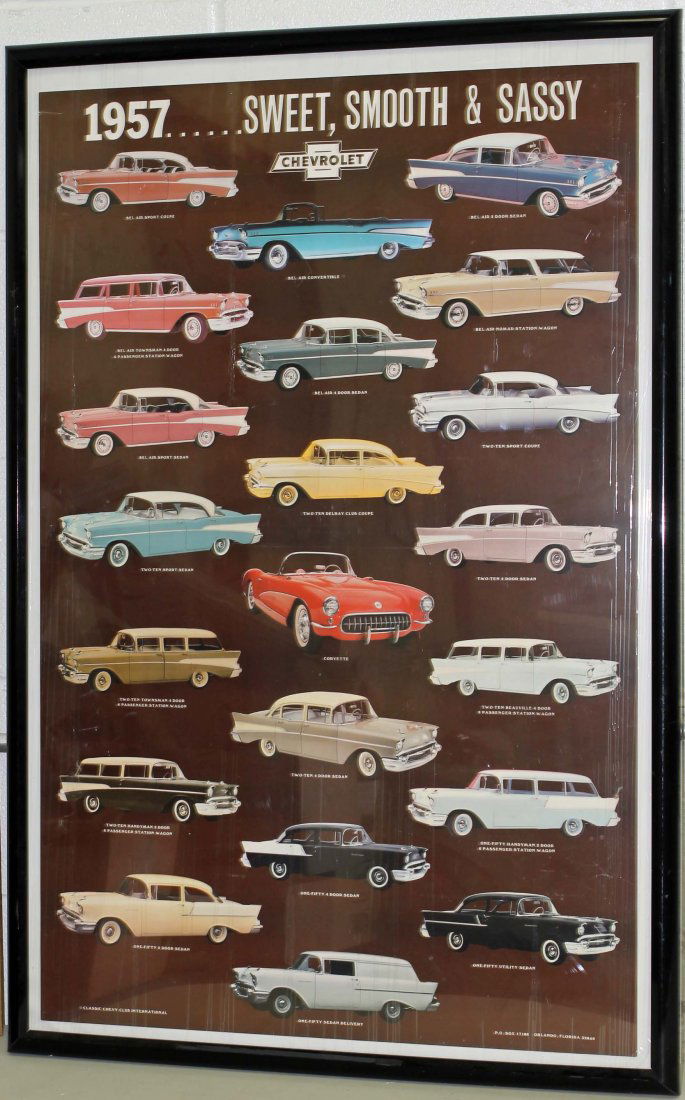 Framed Chevrolet Poster 1957 Sweet Smooth & Sassy (1 of 5)