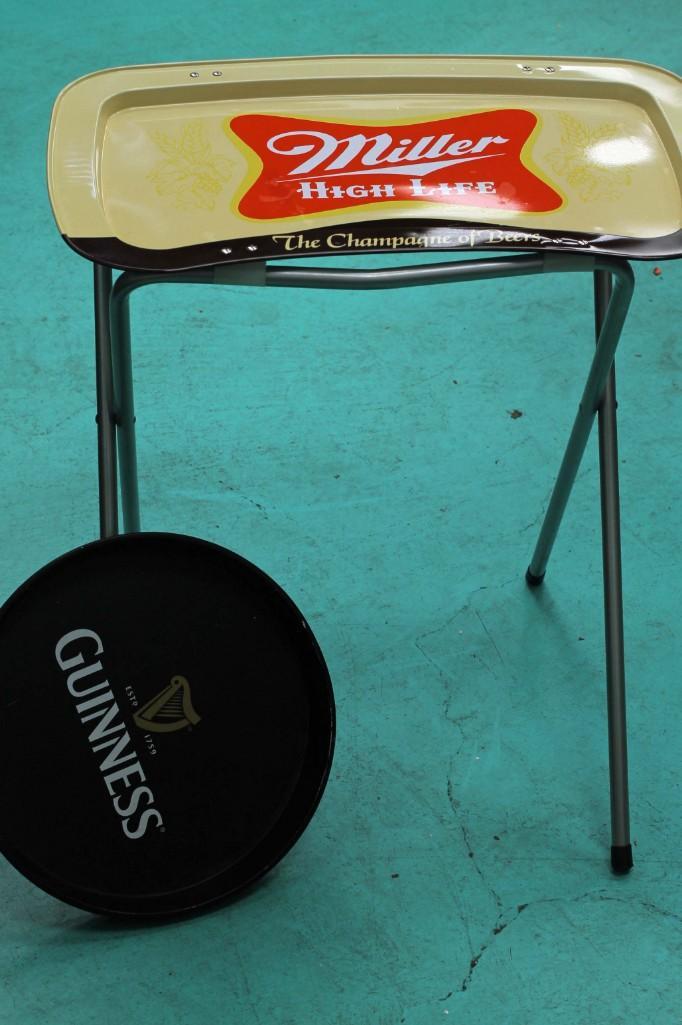 Miller High Life TV Tray and a Guinness Bar Tray (1 of 3)
