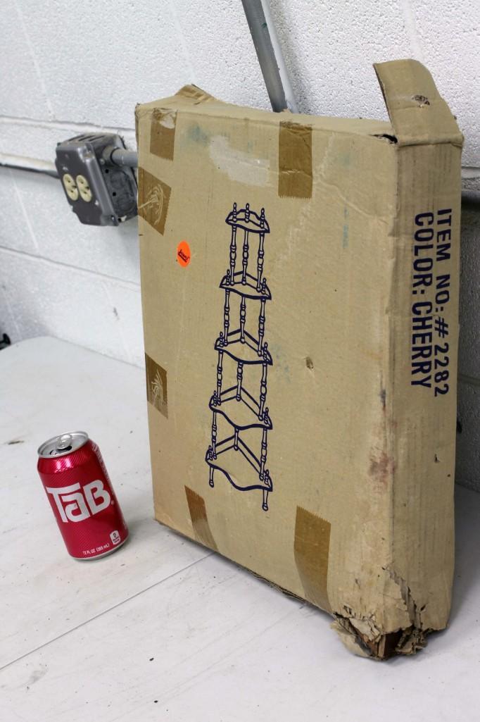 5 Tier Corner Shelf Unit Cherry Colored (1 of 2)