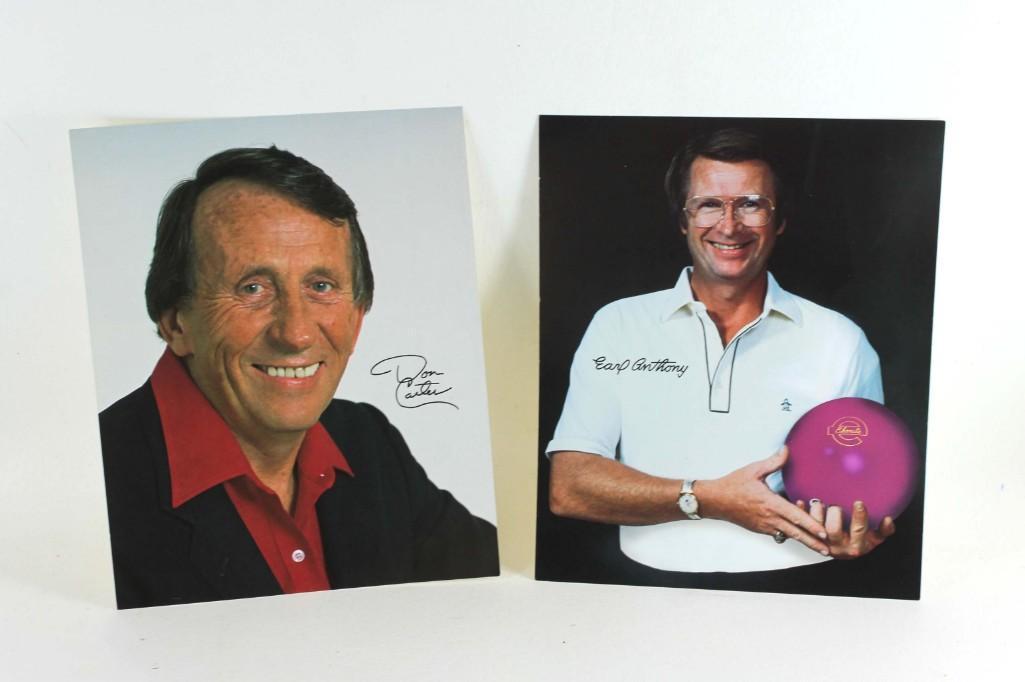 Signed Photos of Pro Bowlers Don Carter and Earl: Signed Photos of Professional Bowlers Don Carter and Earl Anthony NO Certificate of Authenticity