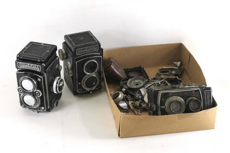 Lot of Rolleiflex and Rolleicord Cameras and Parts: Lot of Rolleiflex and Rolleicord Cameras and Parts Condition: As Is