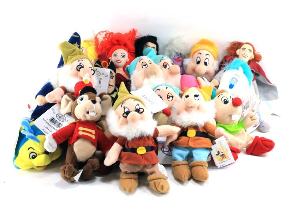 Lot of Disney Beanie Plush Mostly New with Tags: Disney bean bag plush toys, mostly new with tags