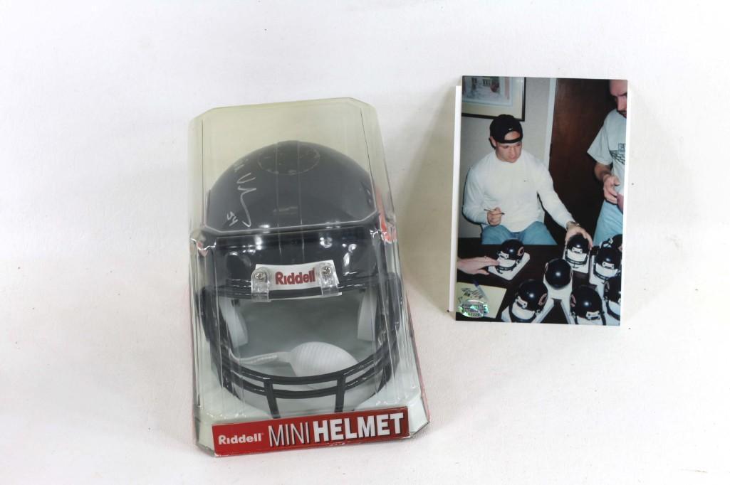 Brian Urlacher Autographed Mini Helmet With COA (1 of 3)