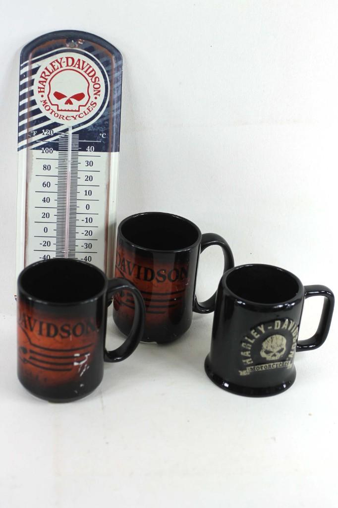 Harley Davidson Lot incl Thermometer and Mugs (1 of 2)