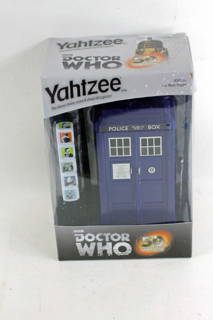 Doctor Who Yahtzee New in Package: Dr. Who Yahtzee Game New in Package with Collectible Tardis Dice Cup
