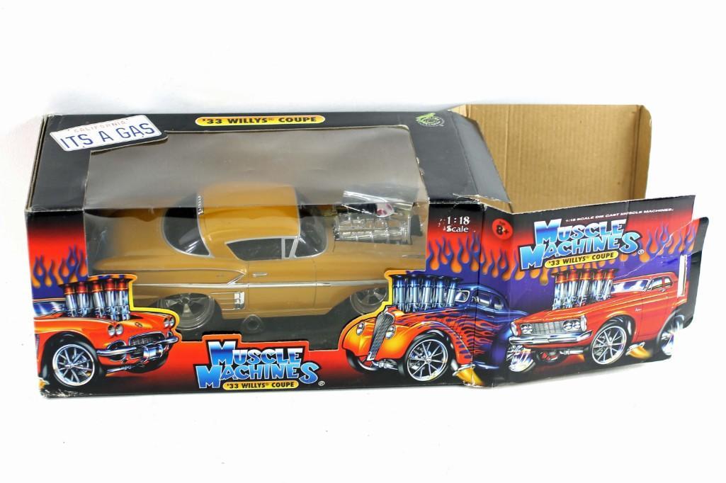 Muscle Machines 1:18 Scale Die Cast 33 Willys Coupe New: Muscle Machines 1:18 Scale Die Cast 33 Willys Coupe Replica Car Model New in Box