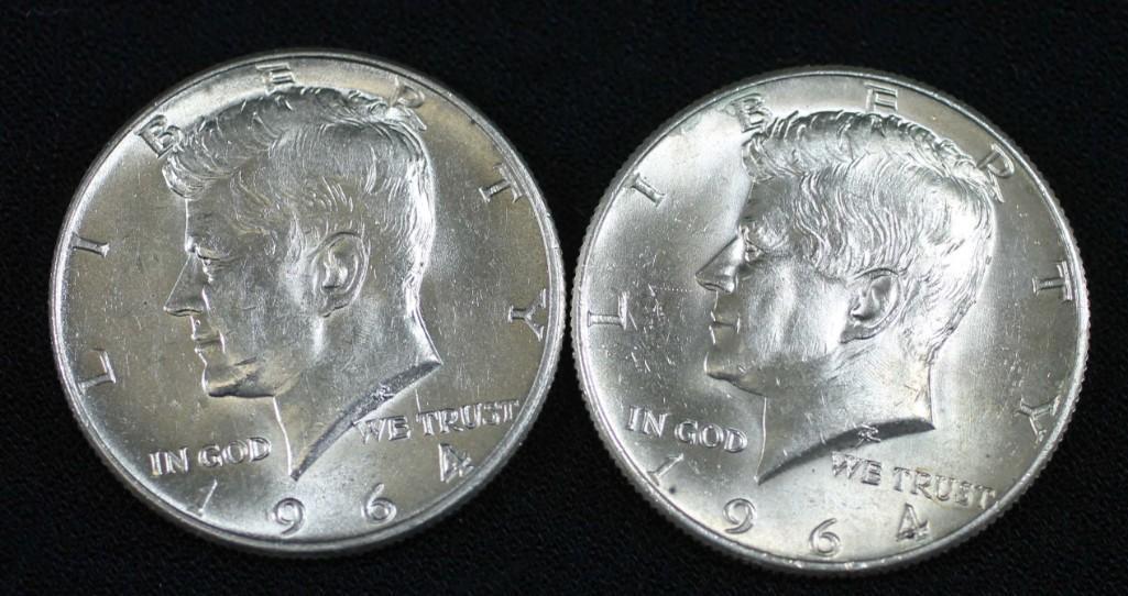 Lot of 2 AU Kennedy Half Dollars (1 of 2)