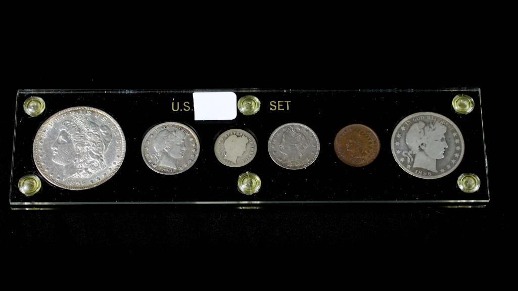 1896 US Coin Set with 1896-O Barber Half and the Rest (1 of 6)
