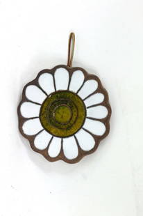 Victoria Littlejohn Ceramic Daisy Trivet or Wall: Victoria Littlejohn Ceramic Daisy Trivet or Wall Hanging Kitchen Decor