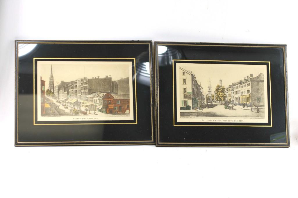 2 Framed Lithographs of New York in the 1800's (1 of 5)