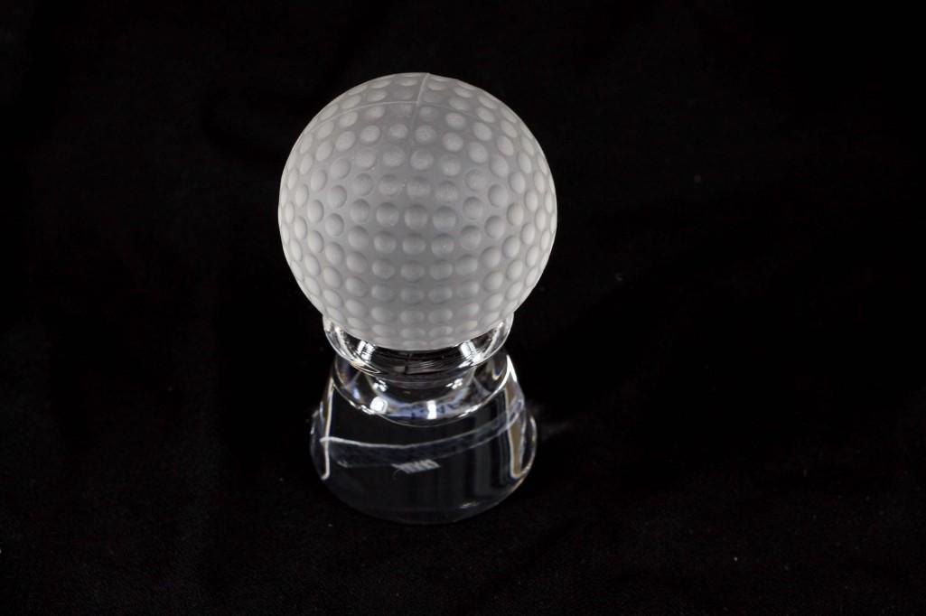 Hoya Lead Crystal Golf Ball Paperweight (1 of 5)