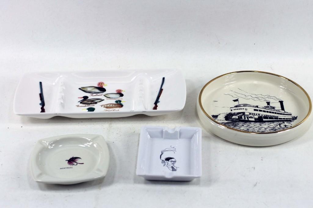 Lot of 4 Vintage Ashtrays: Lot of 4 Vintage Ashtrays