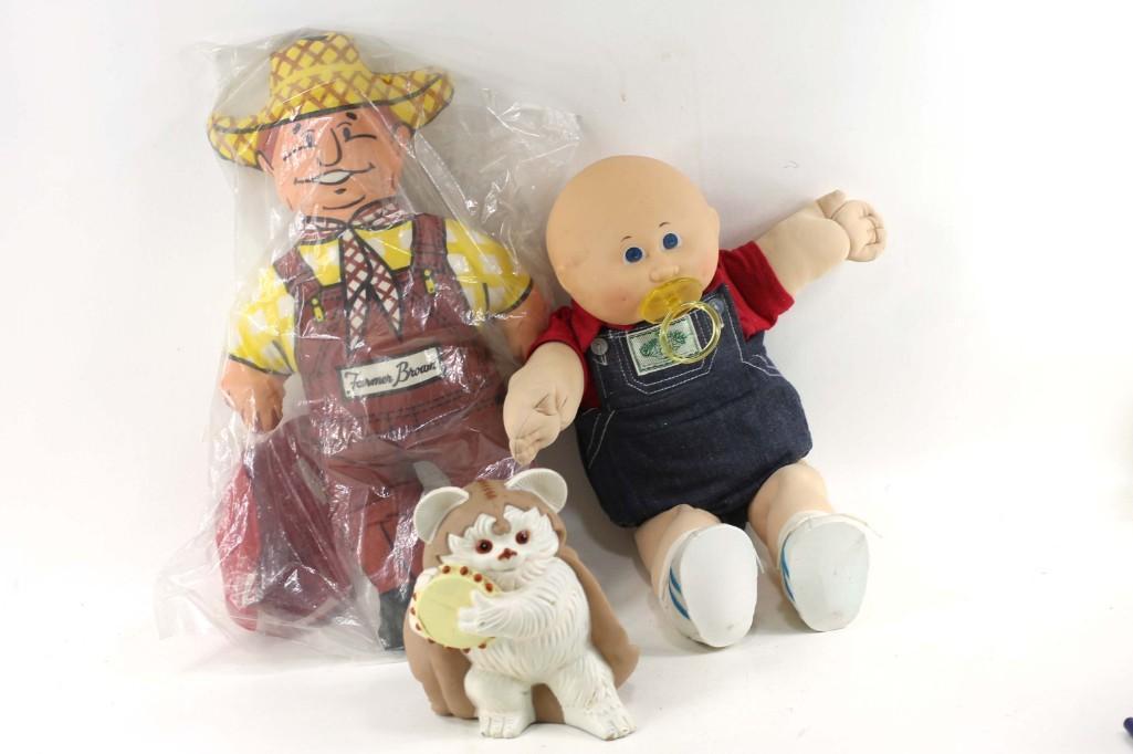 Lot of 3 Collectible Toys incl Ewok with Tambourine, (1 of 6)