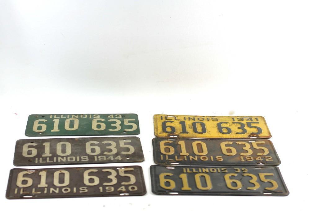 Lot of old 1930's and 1940's Illinois license plates (1 of 6)