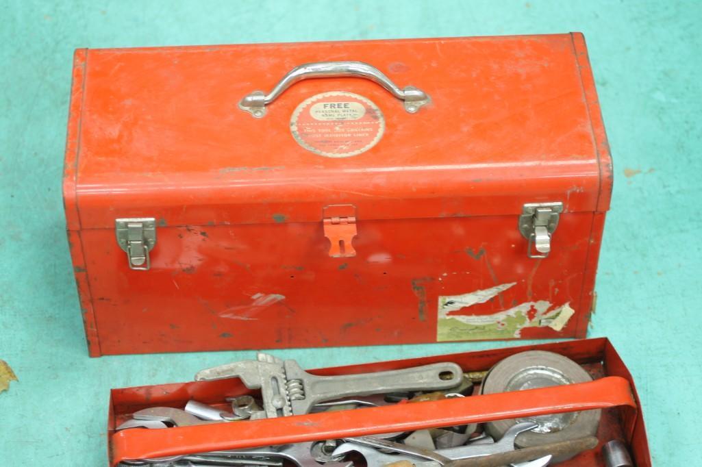 Red Metal Tool Box Full of Tools (1 of 7)