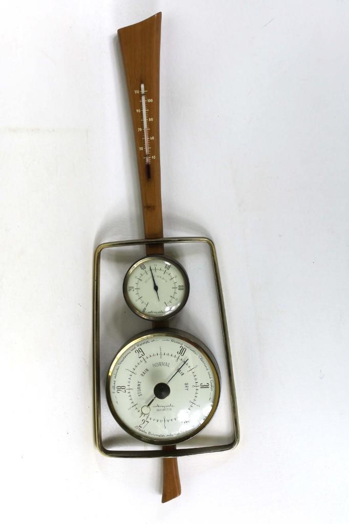 Mid Century Mod Barometer and Thermometer: Mid Century Mod Barometer and Thermometer