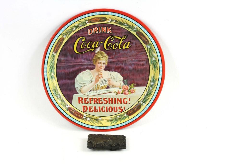 Coca Cola Belt Buckle and Tray or Platter: Coca Cola Belt Buckle and Tray or Platter