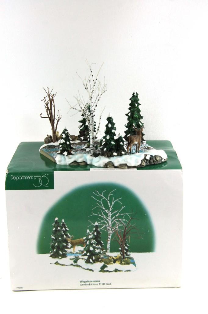 Department 56 Woodland Animals at Mill Creek Snow: Dept 56 Woodland Animals at Mill Creek Snow Village Accessories in Original Box
