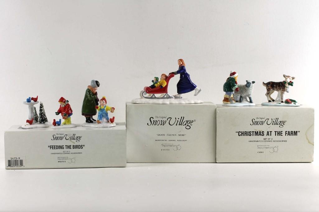 Lot of 3 Department 56 Snow Village Items in Original (1 of 2)