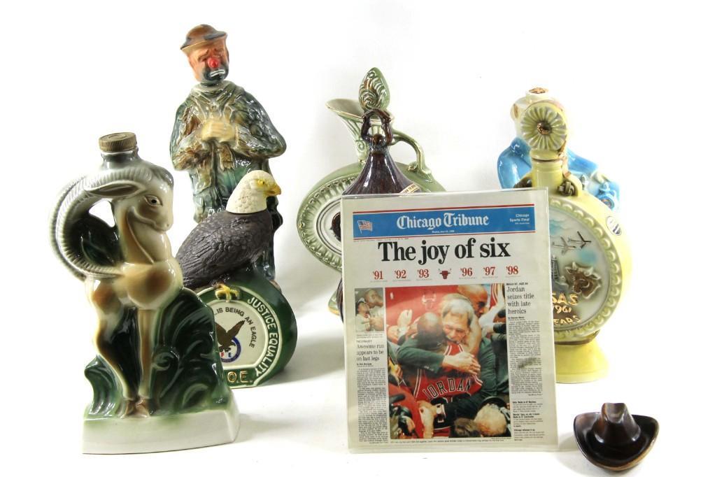 Lot of 7 Figural Decanters (1 of 7)