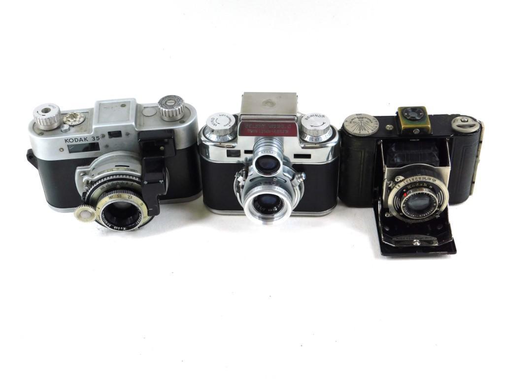 Lot of 3 Vintage Cameras incl Bosley Model C, Kodak 35, (1 of 5)