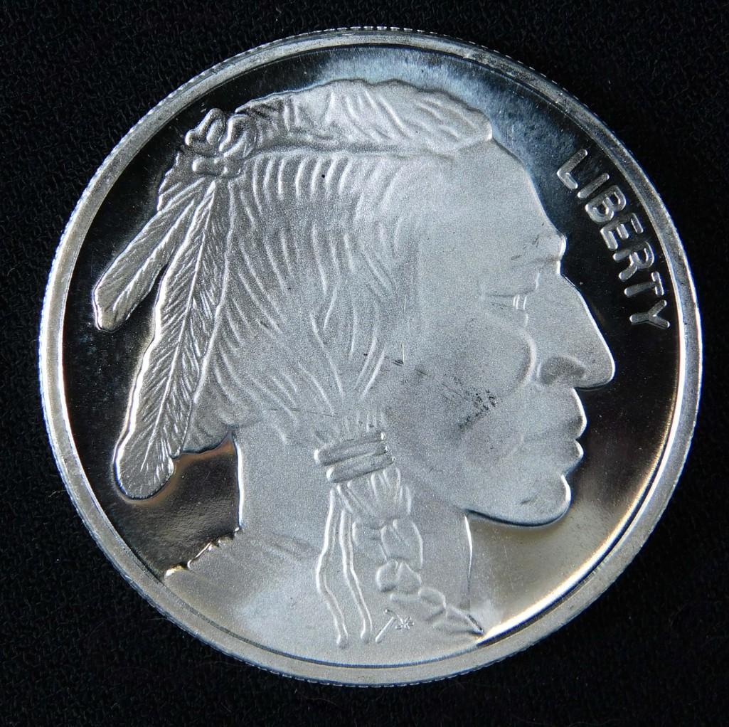 BU 1oz Pure Silver Round Buffalo Indiana Head (1 of 2)