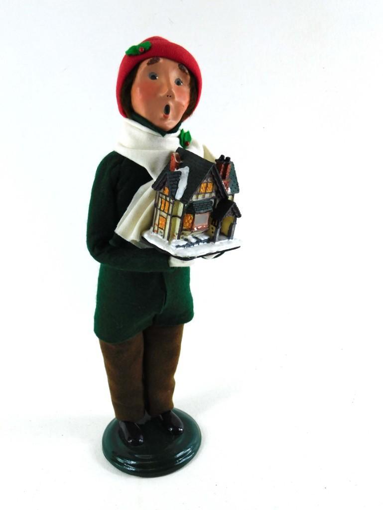 Byers Choice The Carolers Man with a Village House: Byers Choice The Carolers Man with a Christmas Village House