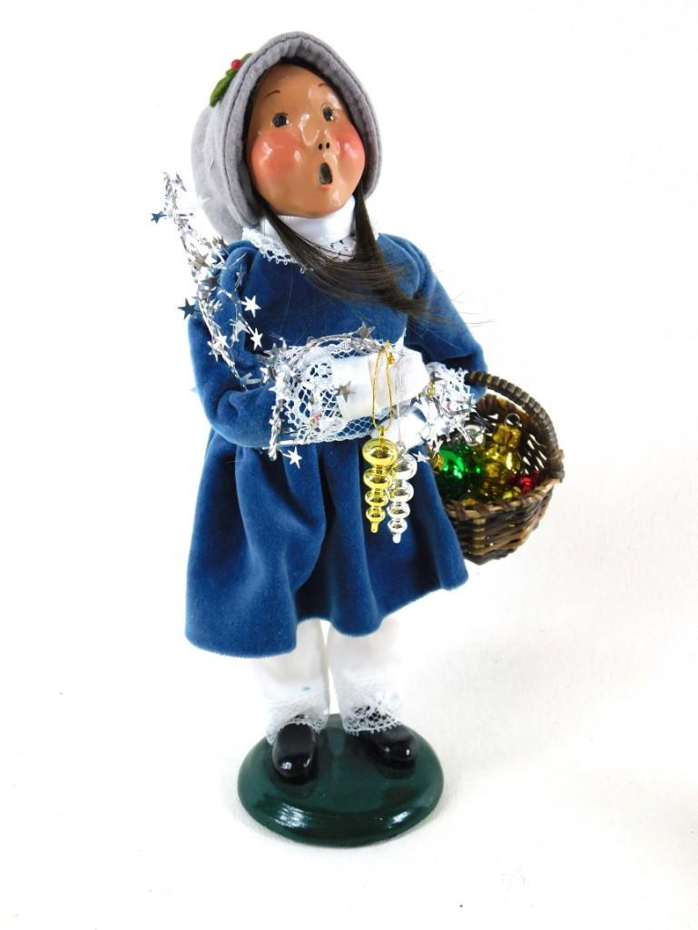 Byers Choice The Carolers Girl with Blue Dress and: Byers Choice The Carolers Girl with Blue Dress and Basket of Christmas Ornaments