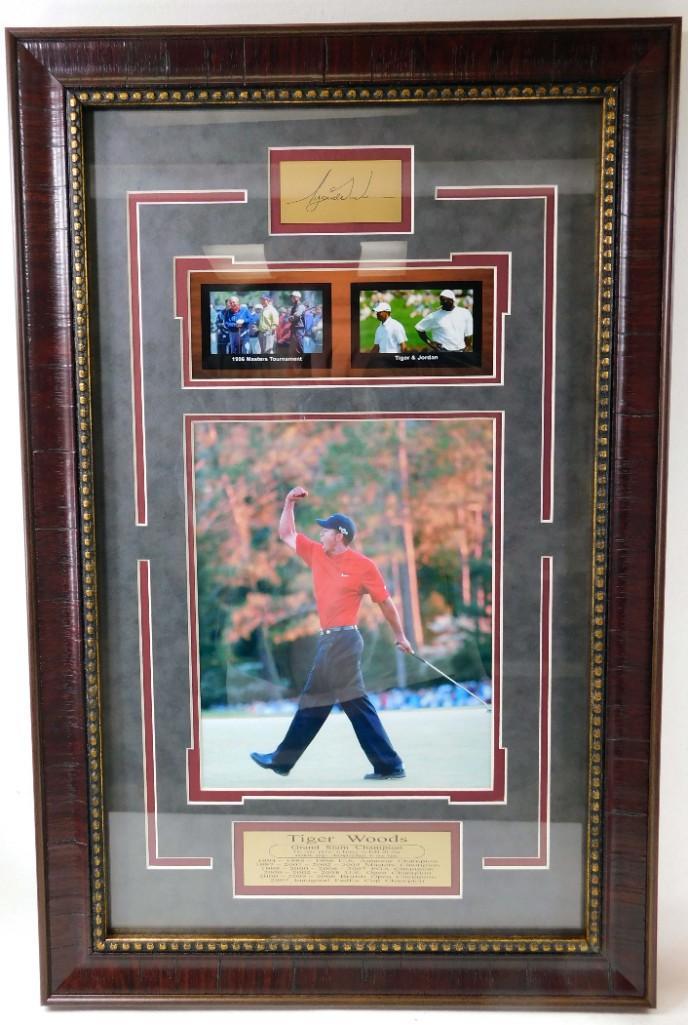 Framed Tiger Woods Grand Slam Champion Pictures /: Framed Tiger Woods Grand Slam Champion Pictures / Plaque