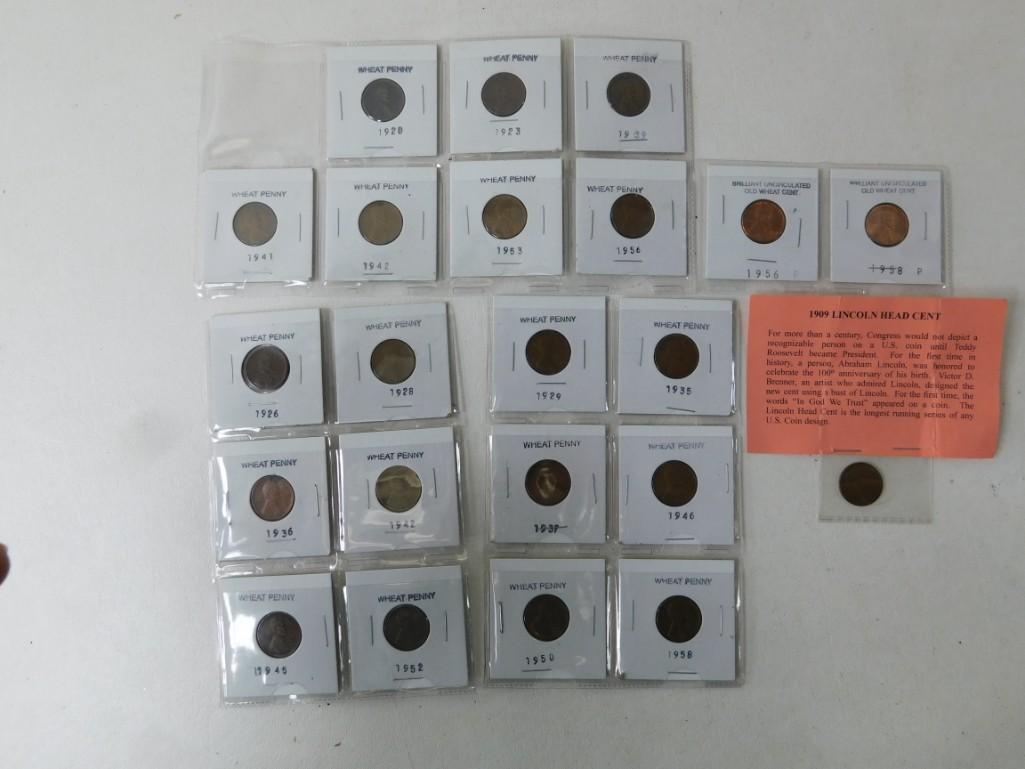 Large lot of dated Wheat Pennies including a 1909 (1 of 2)