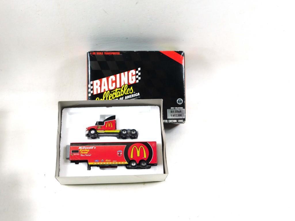 McDonald's Nascar Die Cast Semi Bill Elliot Transporter: McDonald's Nascar Die Cast Semi Bill Elliot Transporter in original box