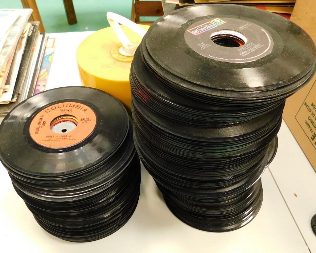 Large lot of Misc. 45 Records including a yellow (1 of 3)