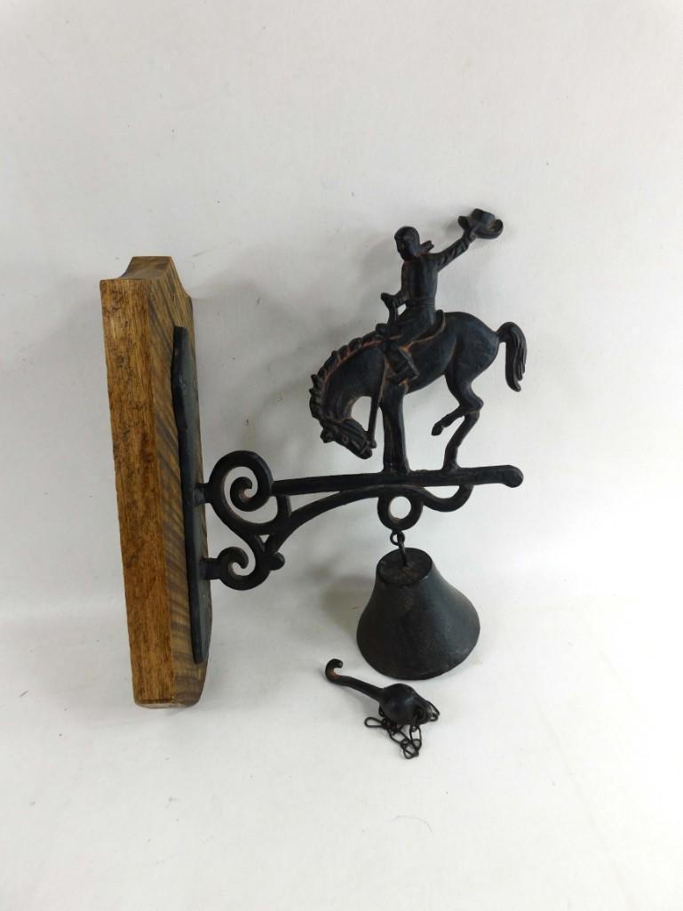 Cast Iron Wall Hanging Cowboy Dinner Bell (1 of 3)