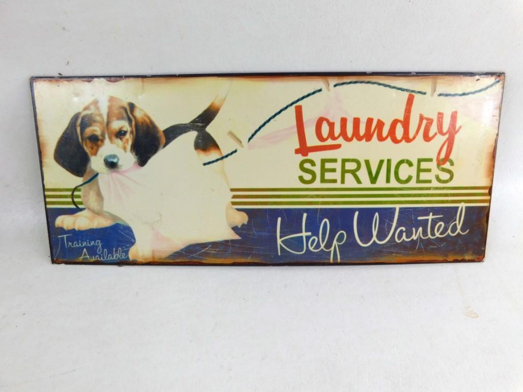 Laundry Services Metal Sign with a Puppy (1 of 3)