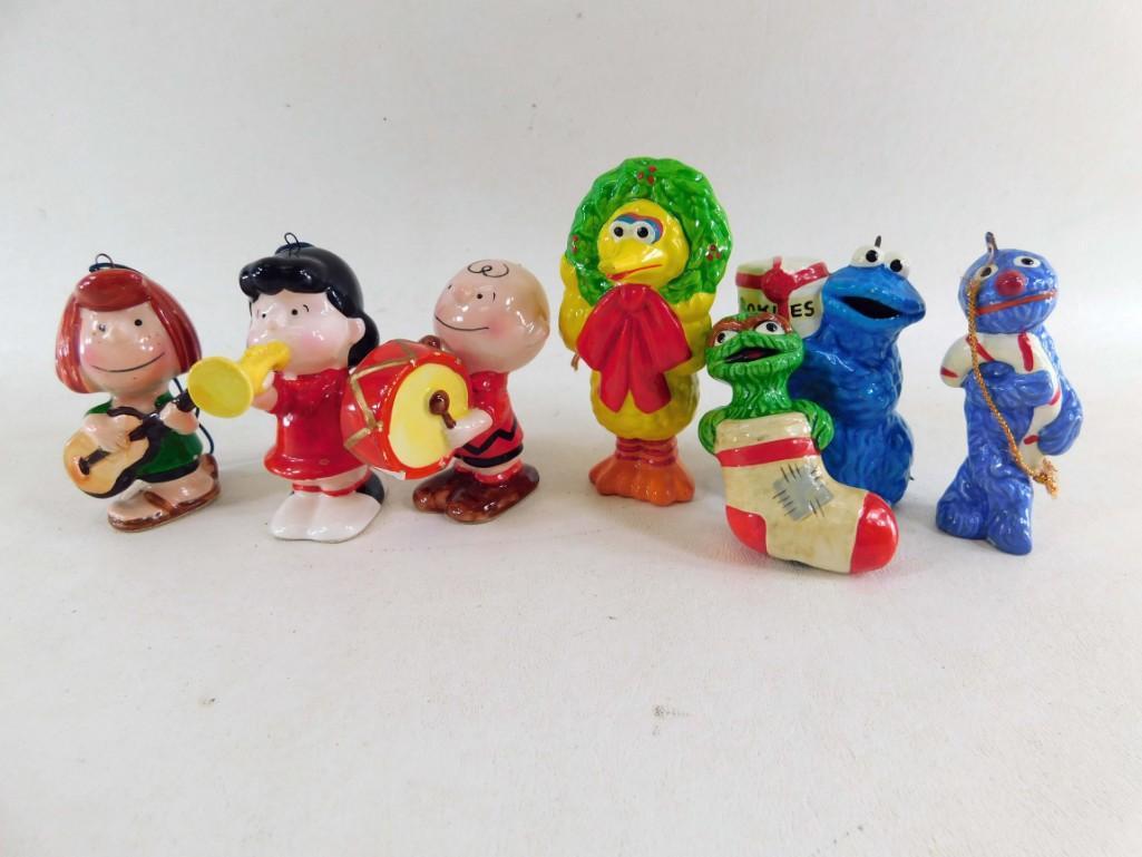 Vintage Peanuts and Sesame Street Christmas Ornaments (1 of 4)