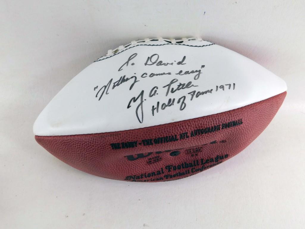 Football Signed Y.A. Tittle Hall of Fame 1971 NO COA (1 of 3)