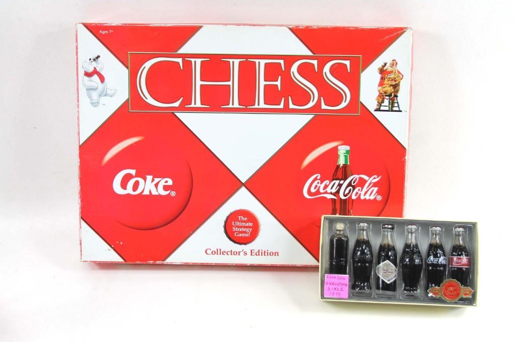 Coca Cola Chess Set and a Set of Mini Coke Bottles The: Coca Cola Chess Set and a Set of Mini Coke Bottles The Evolution of Coke