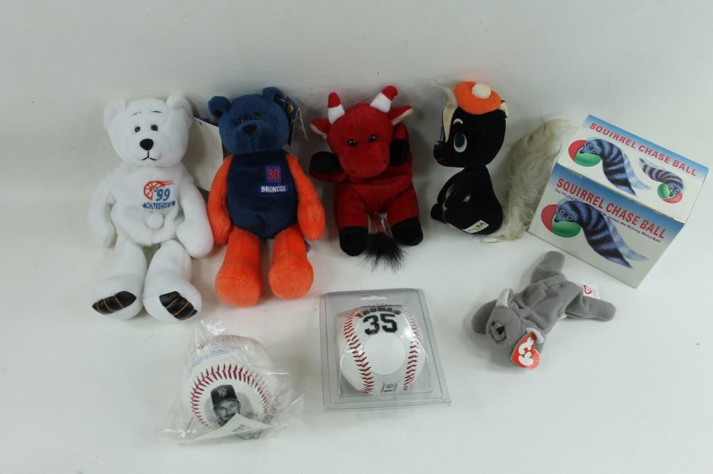 Misc. Sports lot including Beanie Babies, Baseball, (1 of 2)