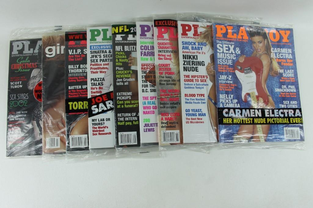 Lot of 9 Playboy Magazines in original plastic (1 of 4)