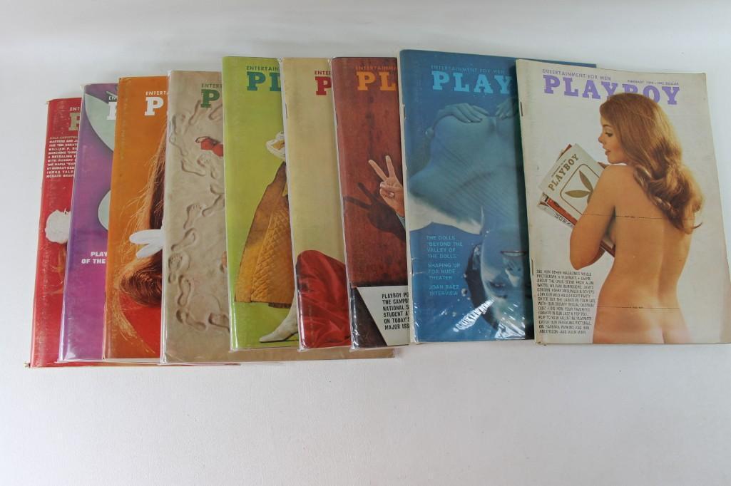 Lot of 9 Playboy Magazines from 1970 (1 of 4)
