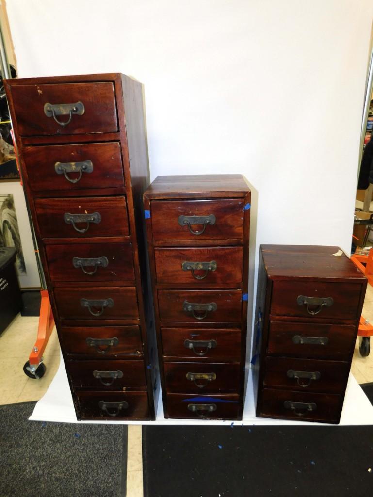 3 Vintage Wooden File Drawers (1 of 4)