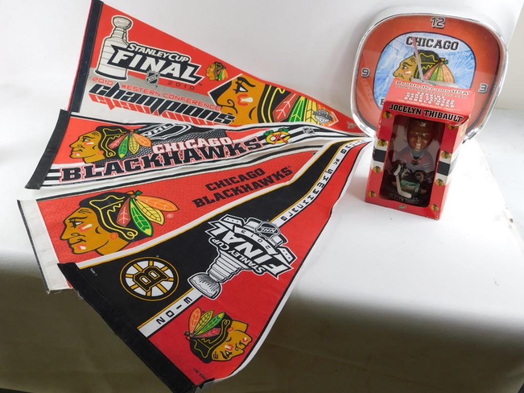 Chicago Blackhawks Lot Clock, Bobblehead, Mug, (1 of 5)
