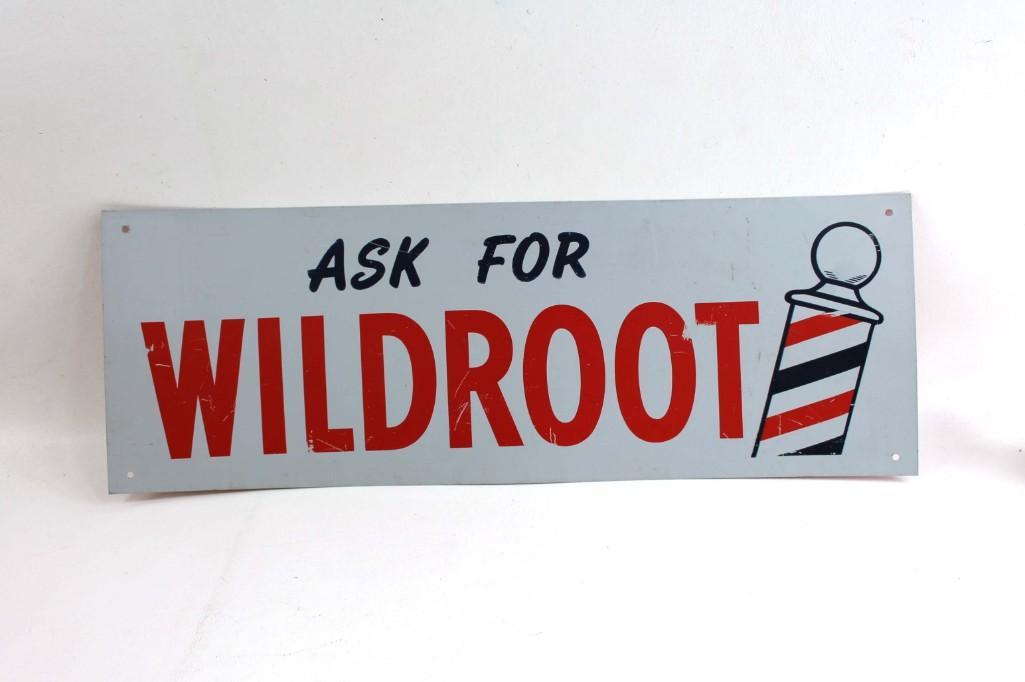 Ask for Wildroot Vintage Metal Advertising Sign (1 of 3)