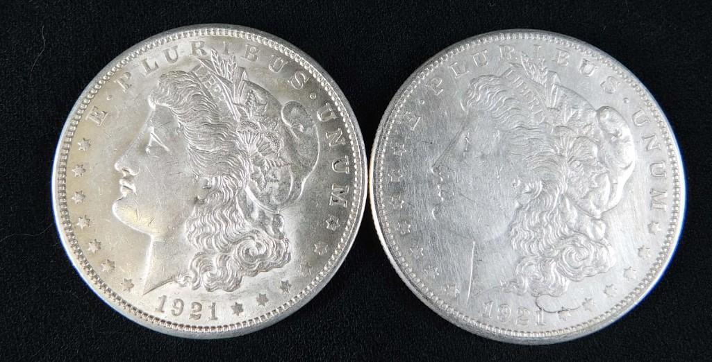1921-D Morgan Dollar and a 1921-P Morgan Dollar (1 of 2)