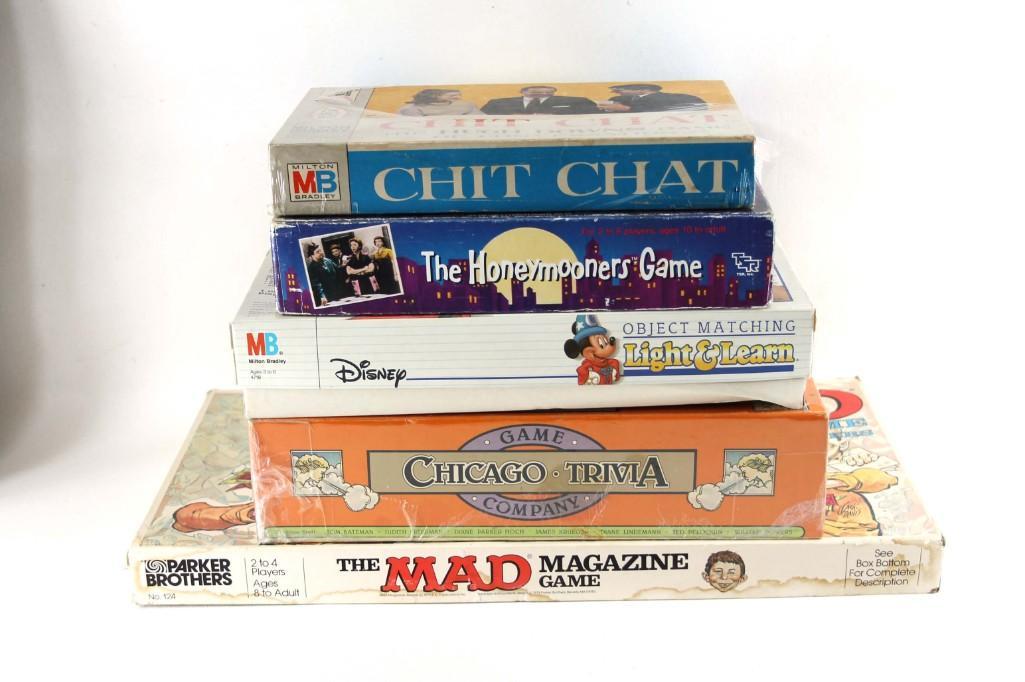 Lot of Vintage Board Games: Includes They Honeymooners Game , Hugh Downs Chit Chat , etc