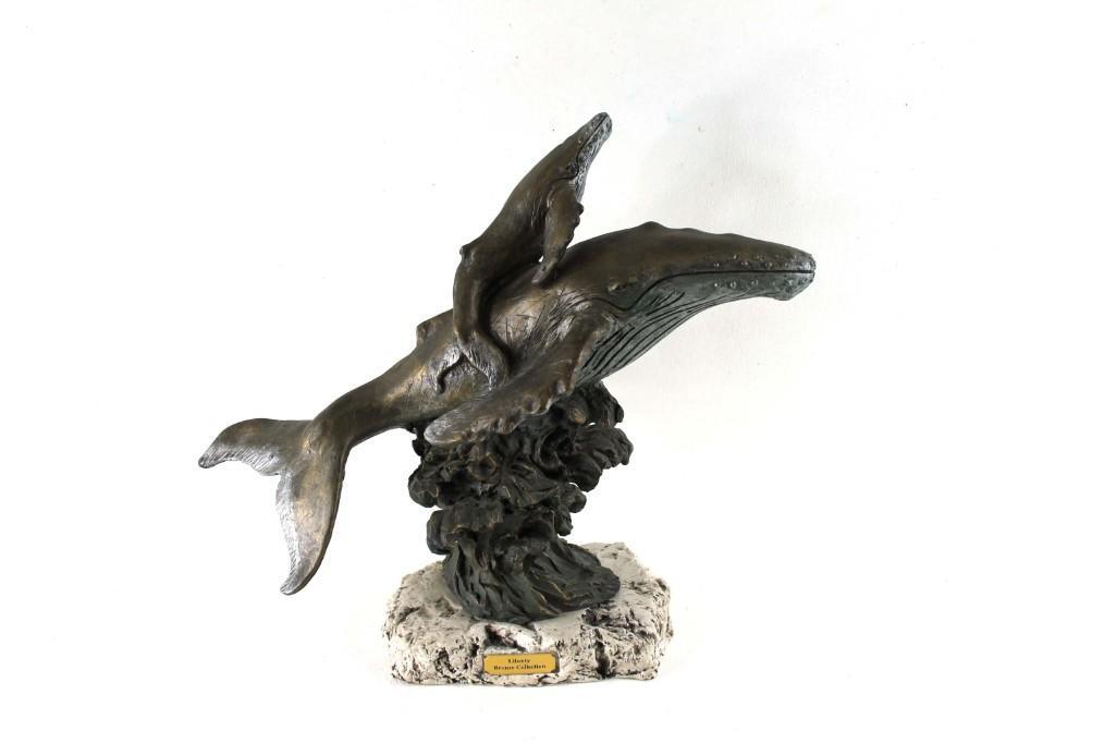 Liberty Bronze Collection Whale and Baby Whale Resin: Liberty Bronze Collection Whale and Baby Whale Resin Sculpture or Statue