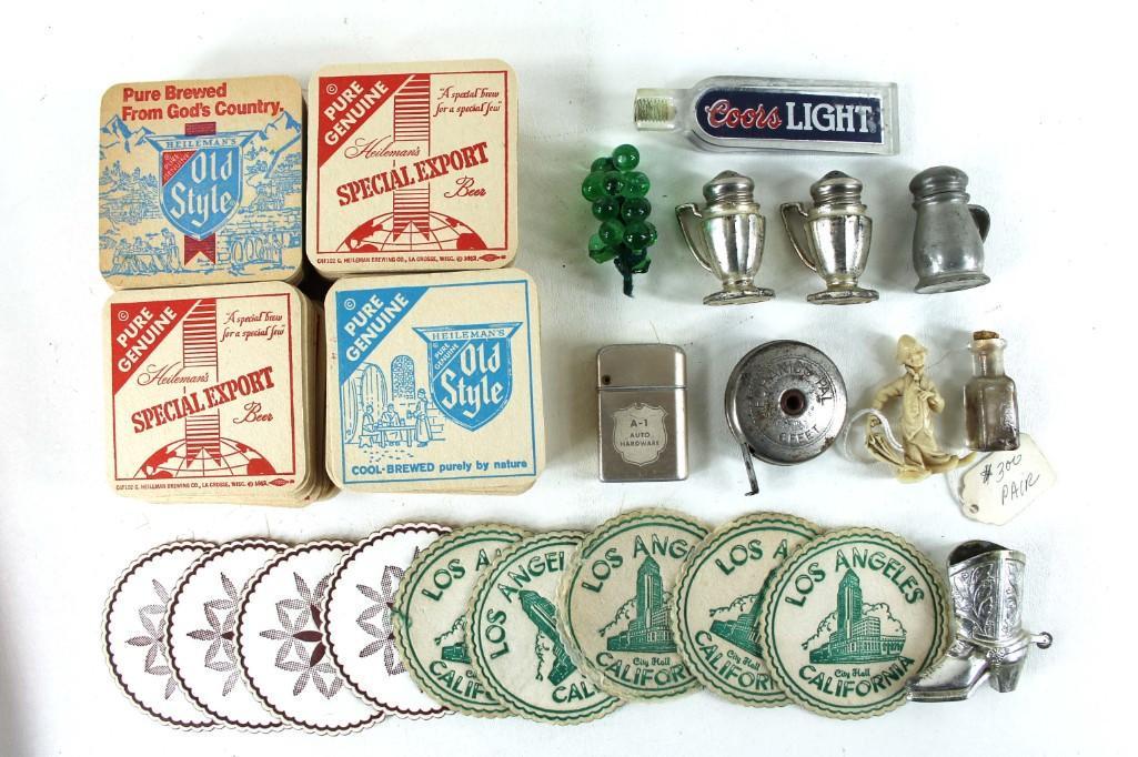 Lot of Vintage Smalls incl Advertising Coasters , etc: Lot of Vintage Smalls incl Advertising Coasters , etc