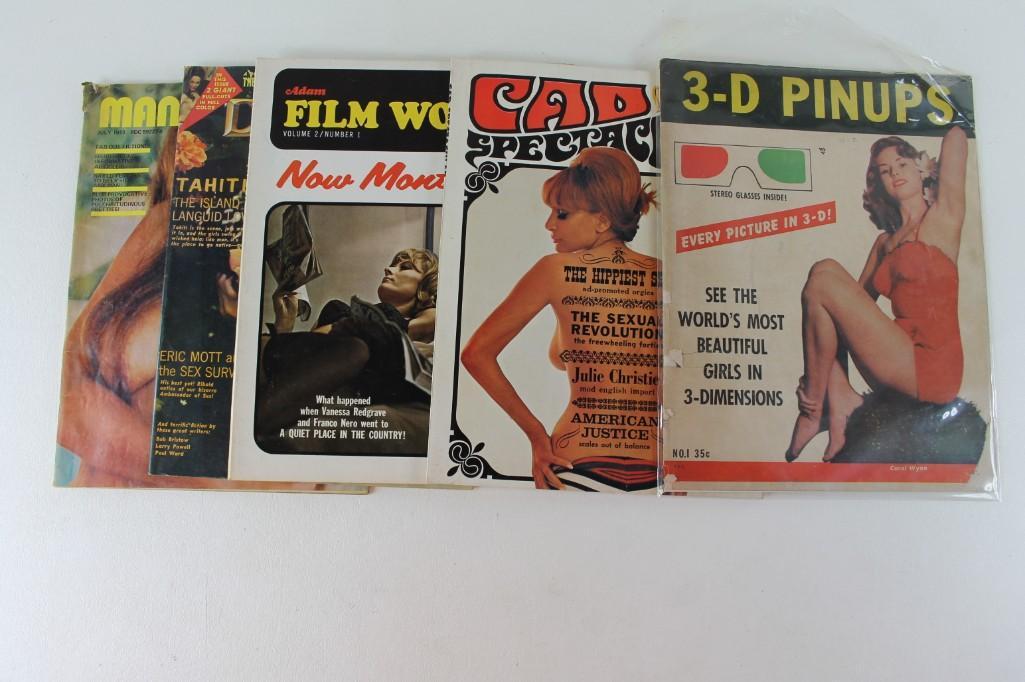 Lot of 5 adult magazines including 3-D Pinups, Cad (1 of 4)
