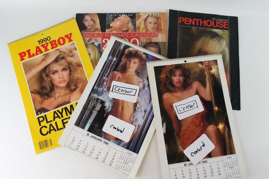 Lot of 5 Playboy and Penthouse Calendars 80's 90's: Lot of 5 Playboy and Penthouse Calendars 80's 90's 2000's The "Censored" tags will not be included.